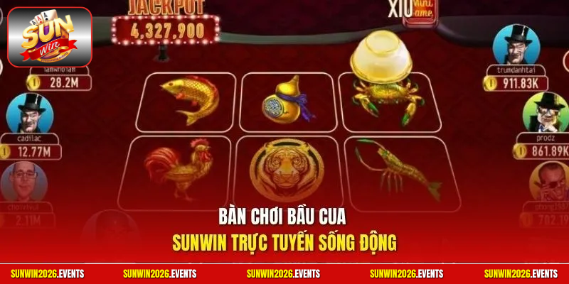 Bàn chơi bầu cua Sunwin trực tuyến sống động